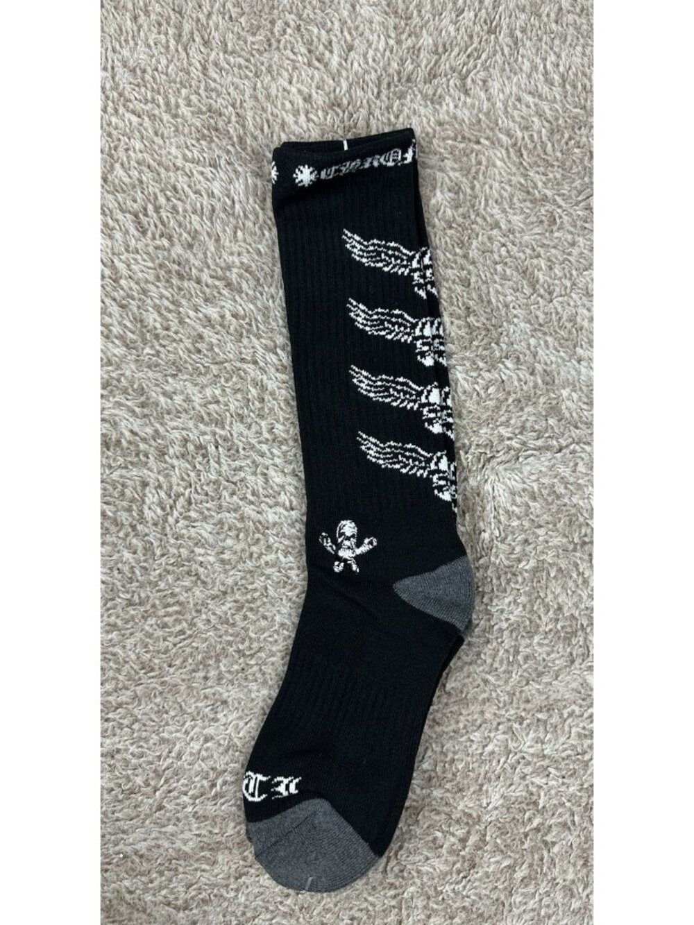 Chrome Hearts X Foti Socks Black Wings Skull M Us 5-8 Made In Japan Nwt — image 6 of 8